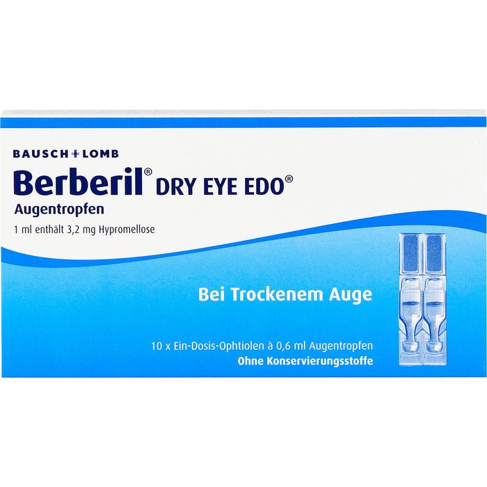 Berberil Dry Eye EDO Augentropfen bei trockenem Auge, 10 pcs. Single-dose pipettes