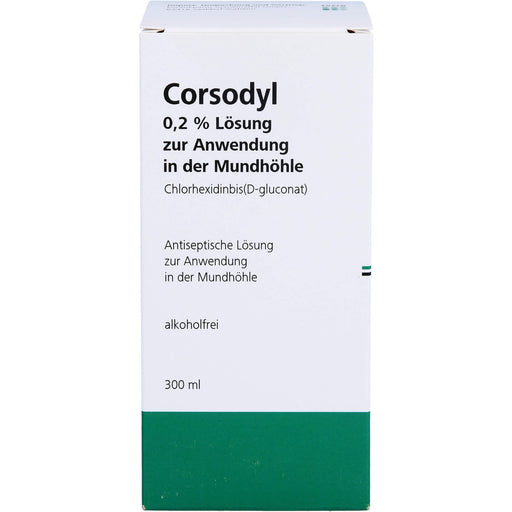 CORSODYL Lösung zum Spülen des Mund- und Rachenraumes Reimport EurimPharm, 300 ml Lösung