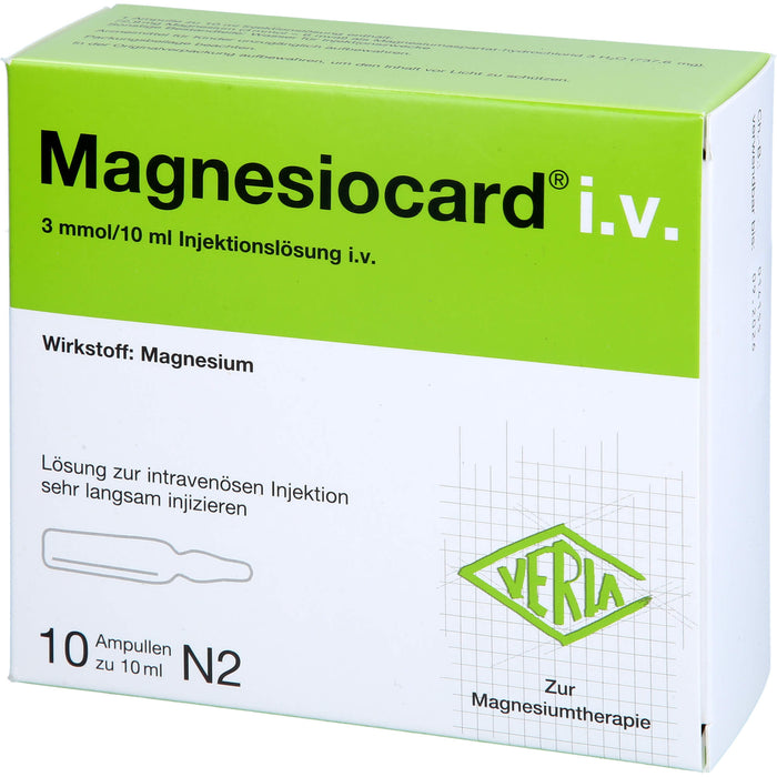 Magnesiocard i.v. Ampullen bei Magnesiummangel, 100 ml Lösung
