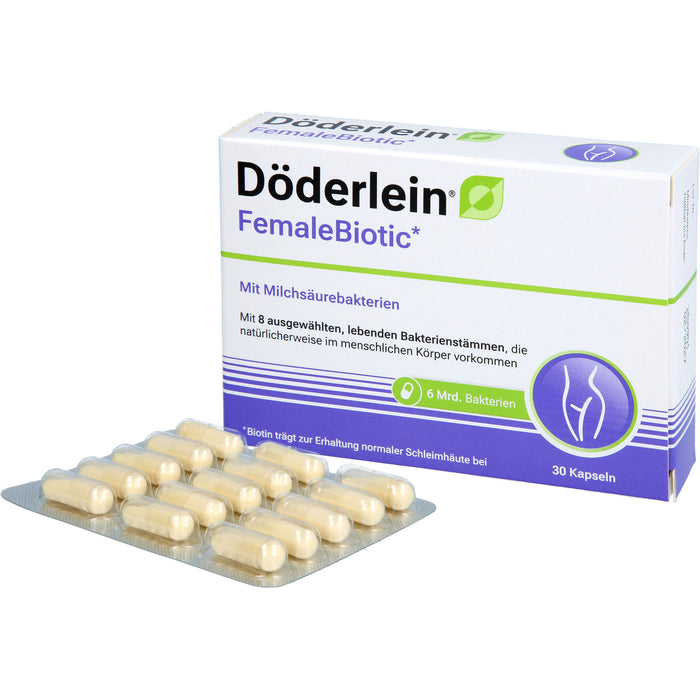 Döderlein Female Biotic Kapseln mit 8 ausgewählten Milchsäurebakterien-Stämmen, 30 St. Kapseln