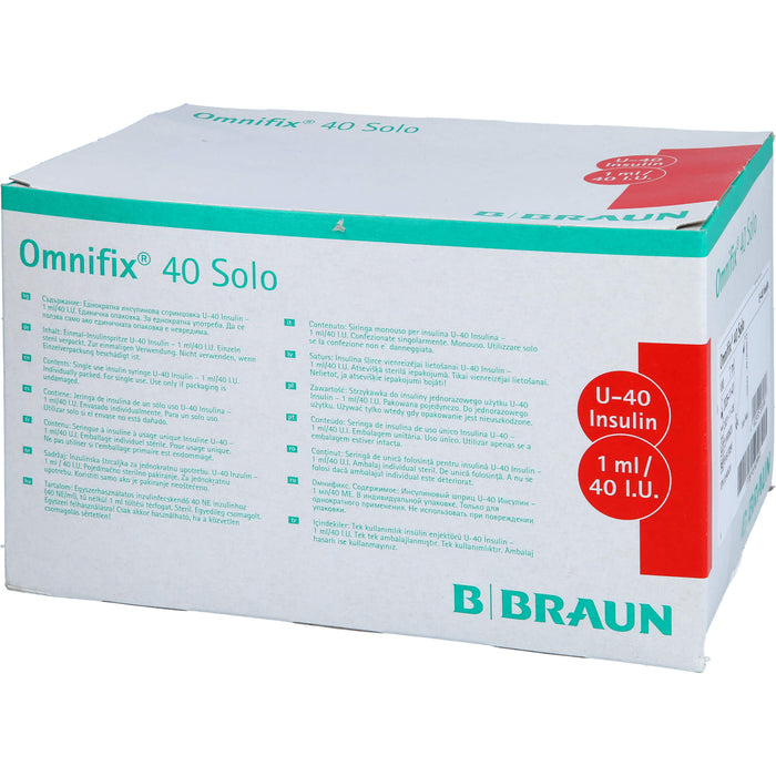 OMNIFIX INSULIN SOLO 40, 100X1 ml SRI