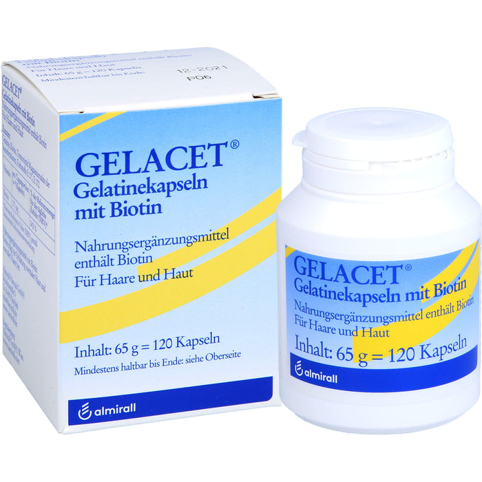 GELACET Gelatinekapseln mit Biotin für Haare und Haut, 120 St. Kapseln