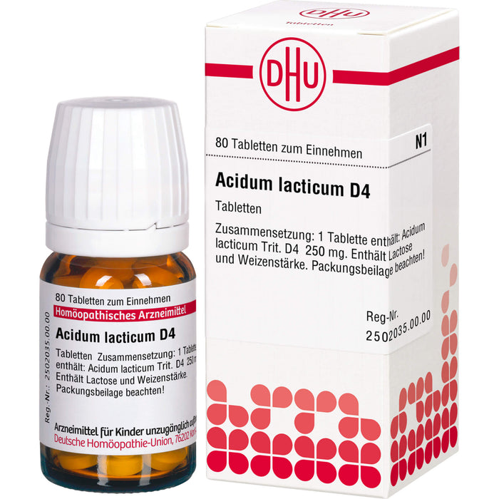 DHU Acidum lacticum D4 Tabletten, 80 St. Tabletten