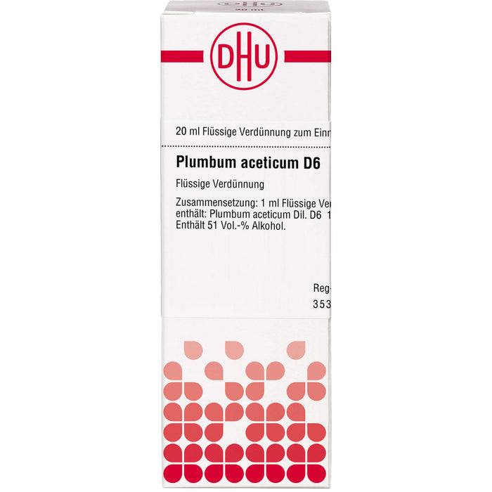 DHU Plumbum aceticum D6 Dilution, 20 ml Lösung