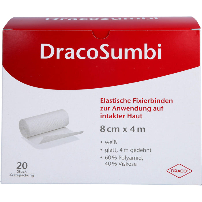 DracoSumbi elastische Fixierbinden 8 cm x 4 m, 20 St. Binde