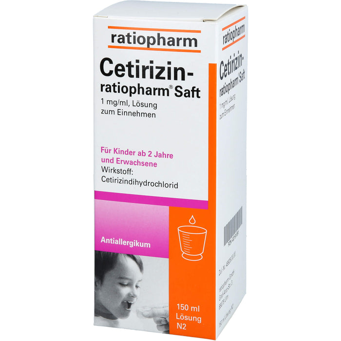 Cetirizin-ratiopharm Saft Antiallergikum, 150 ml Lösung