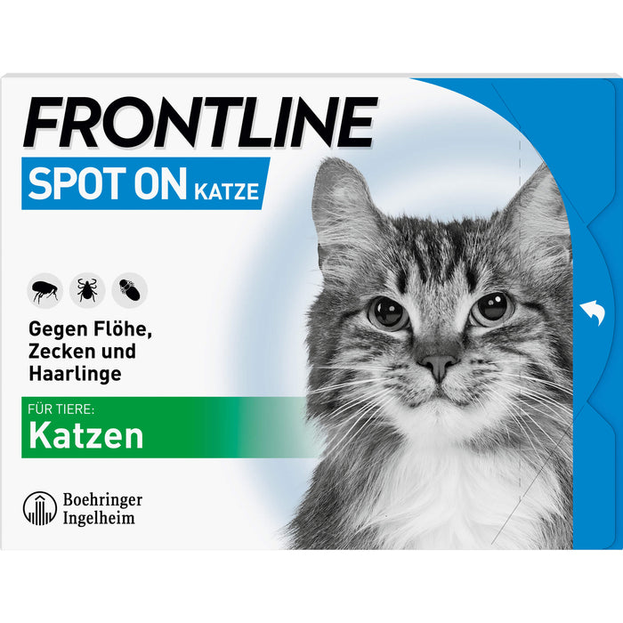 FRONTLINE Spot On Lösung für Katzen gegen Flöhe, Zecken und Haarlinge, 6 St. Ampullen
