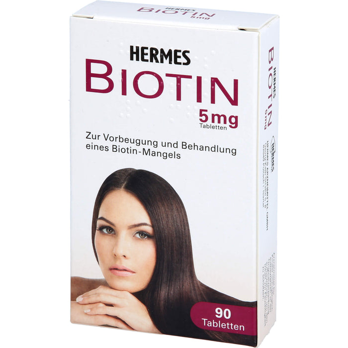 HERMES Biotin 5 mg Tabletten Vorbeugung und Behandlung eines Biotin-Mangels, 90 St. Tabletten