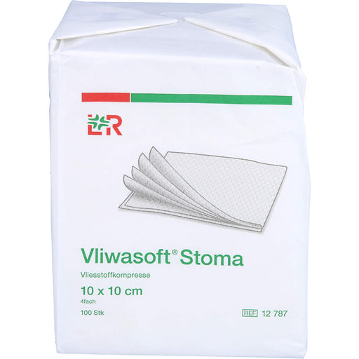 Vliwasoft Stoma - Kompresse 10x10cm 4fach, 100 St KOM