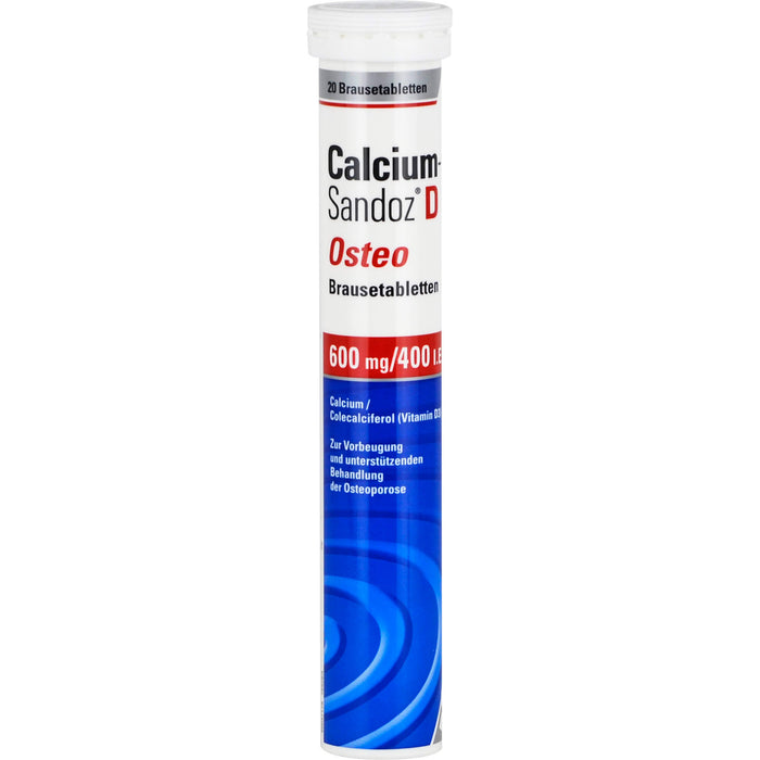Calcium-Sandoz D Osteo 600 mg/400 I.E. Brausetabletten, 20 pcs. Tablets
