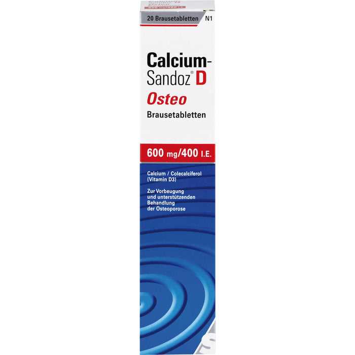 Calcium-Sandoz D Osteo 600 mg/400 I.E. Brausetabletten, 20 pcs. Tablets
