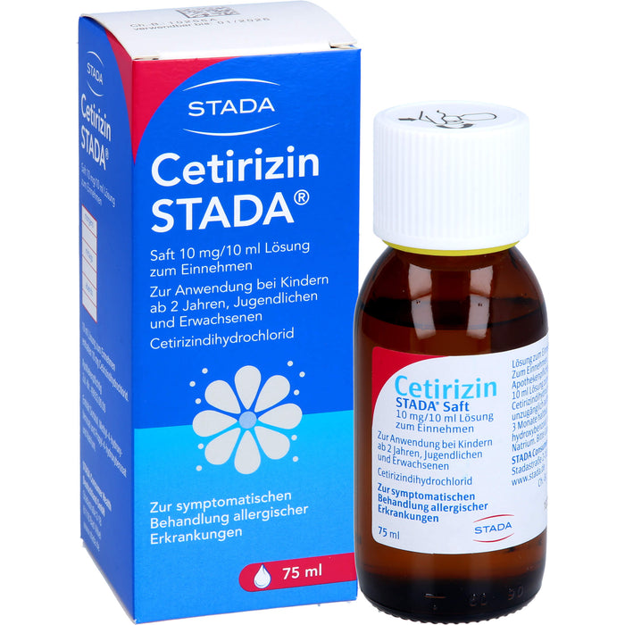 Cetirizin STADA Saft 10 mg / 10 ml Lösung bei Allergien, 75 ml Lösung