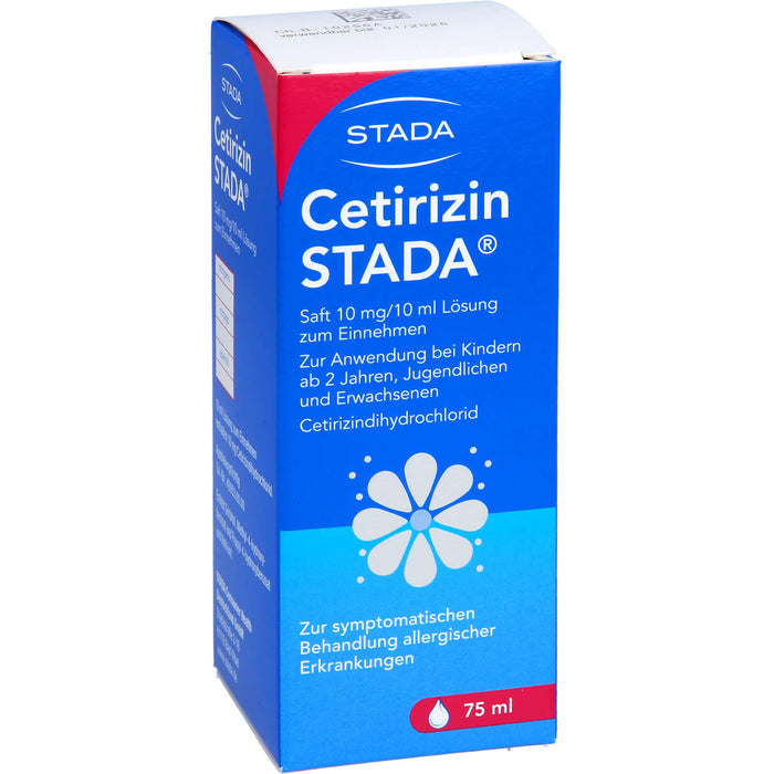 Cetirizin STADA Saft 10 mg / 10 ml Lösung bei Allergien, 75 ml Lösung