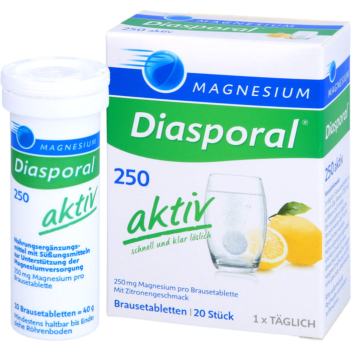 Magnesium-Diasporal 250 aktiv Brausetabletten, 20 St. Tabletten