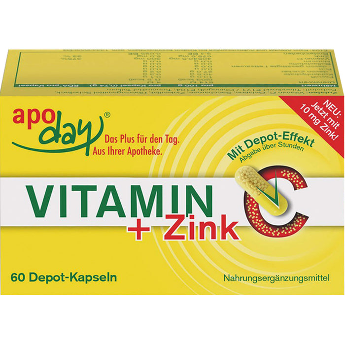 Apoday Vitamin C + Zink Depot-Kapseln, 60 St. Kapseln
