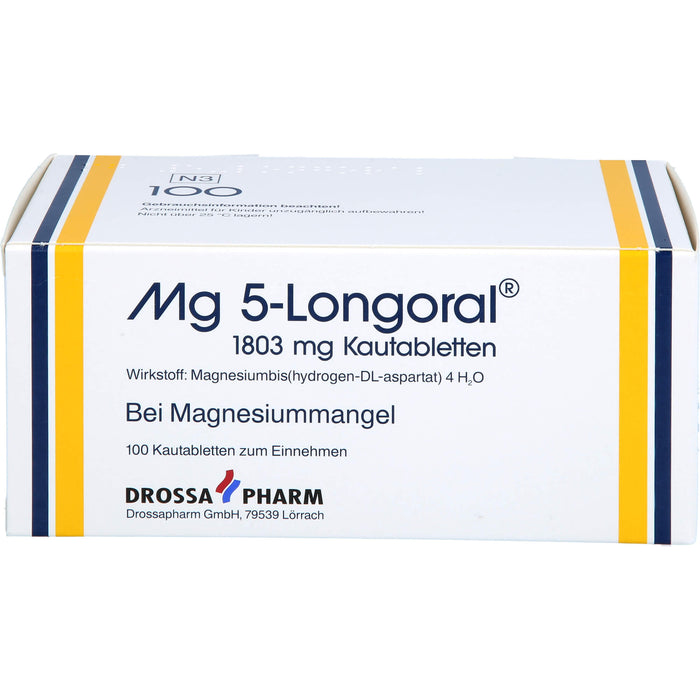 Mg 5-Longoral 1803 mg Kautabletten bei Magnesiummangel, 100 St. Tabletten