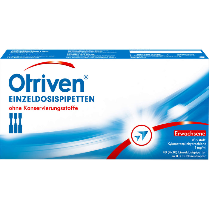 Otriven 0,1 % ohne Konservierungsstoffe Einzeldosispipetten für Erwachsene, 40 St. Einzeldosispipetten