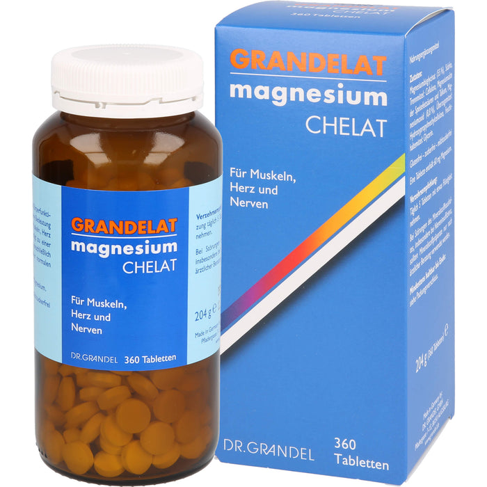 Dr. Grandel Grandelat Magnesium Chelat Tabletten für Muskeln, Herz und Nerven, 360 St. Tabletten