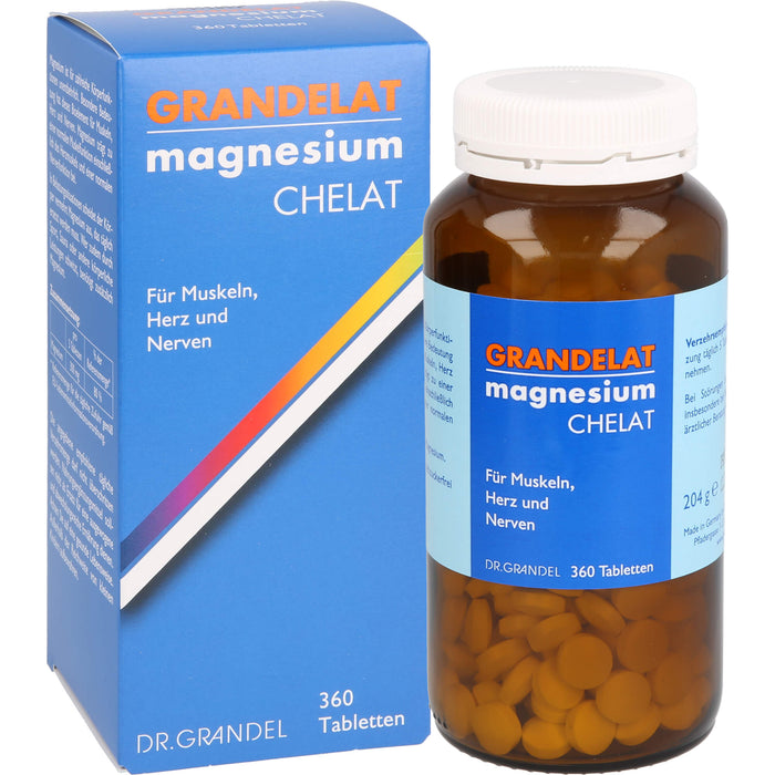 Dr. Grandel Grandelat Magnesium Chelat Tabletten für Muskeln, Herz und Nerven, 360 St. Tabletten