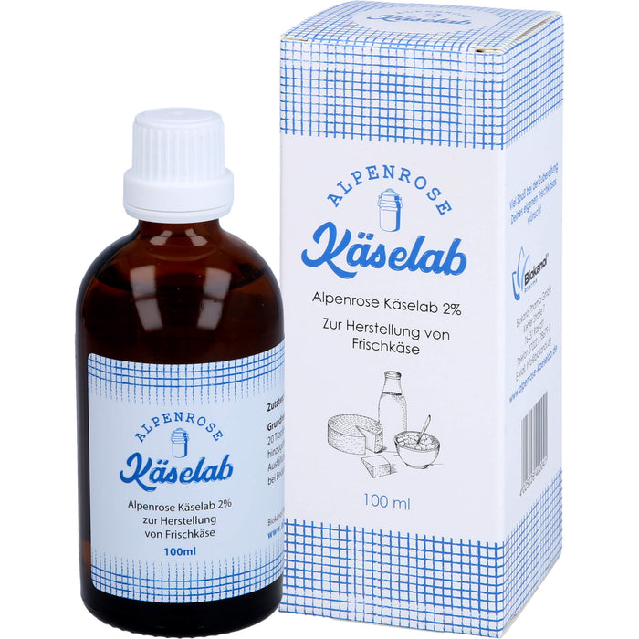 Alpenrose Käselab 2% zur Herstellung von Frischkäse, 100 ml Lösung