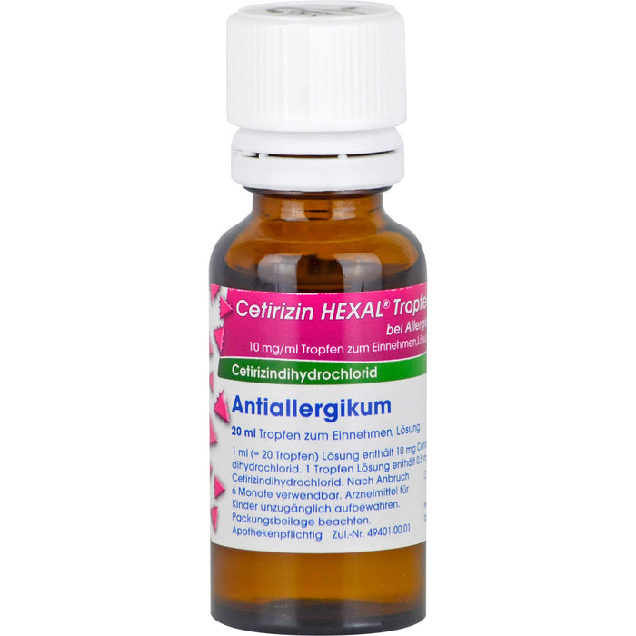 Cetirizin HEXAL Tropfen bei Allergien, 20 ml Solution