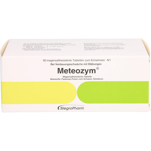 Meteozym Tabletten bei Verdauungsschwäche mit Blähungen, 50 St. Tabletten