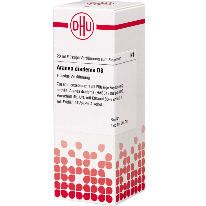 Aranea diadema D8 DHU Dilution, 20 ml Lösung