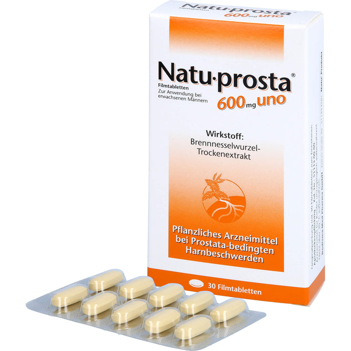 Natu-prosta 600 mg uno Filmtabletten bei Prostata-Erkrankungen, 30 St. Tabletten