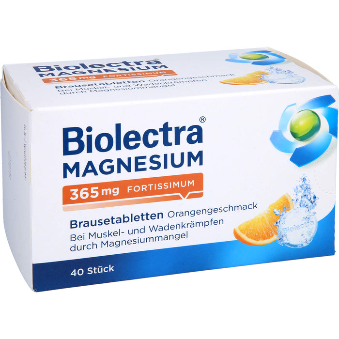 Biolectra Magnesium 365 mg fortissimum Brausetabletten Orangengeschmack, 40 pcs. Tablets