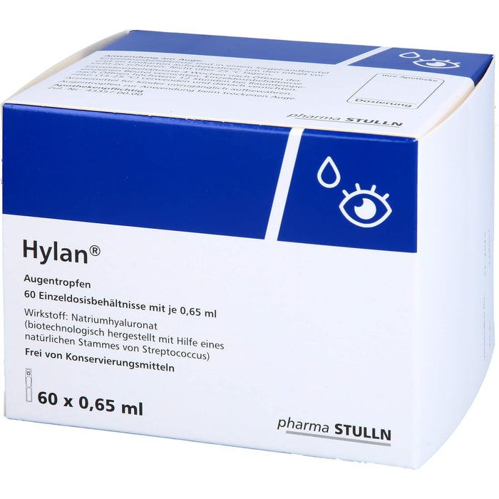Hylan Augentropfen zur symptomatischen Behandlung beim trockenen Auge, 60 St. Lösung