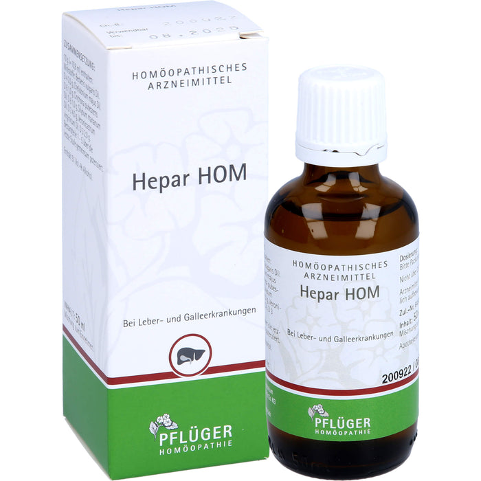 Pflüger Hepar HOM Tropfen bei Leber- und Galleerkrankungen, 50 ml Lösung