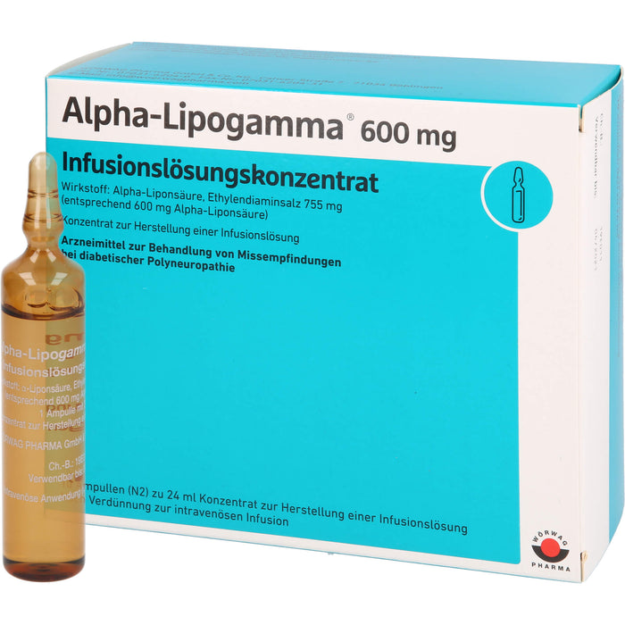 Alpha-Lipogamma 600mg Infusionslösungskonzentrat, 10X24 ml IFK