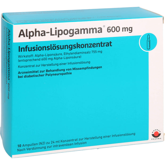Alpha-Lipogamma 600 mg Infusionslösungskonzentrat, 240 ml Lösung