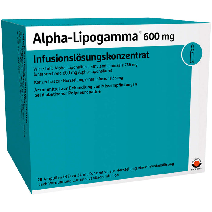 Alpha-Lipogamma® 600 mg Infusionslösungskonzentrat, 20X24 ml IFK