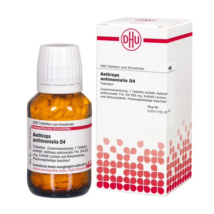 Aethiops antimonialis D4 DHU Tabletten, 200 St. Tabletten