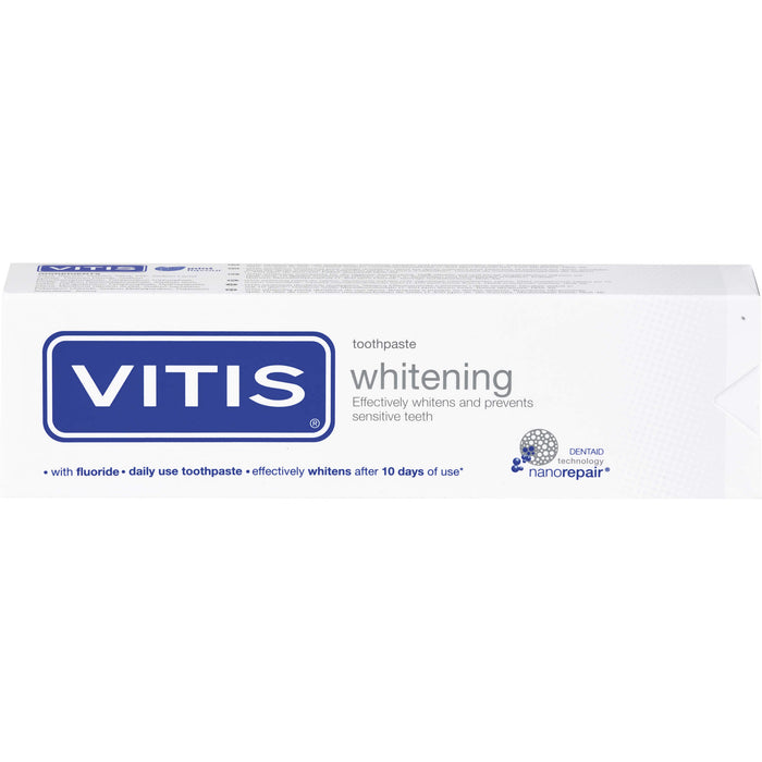 VITIS Whitening Zahnpasta hellt die Zähne effektiv auf und schützt den Zahnschmelz, 100 ml Zahncreme