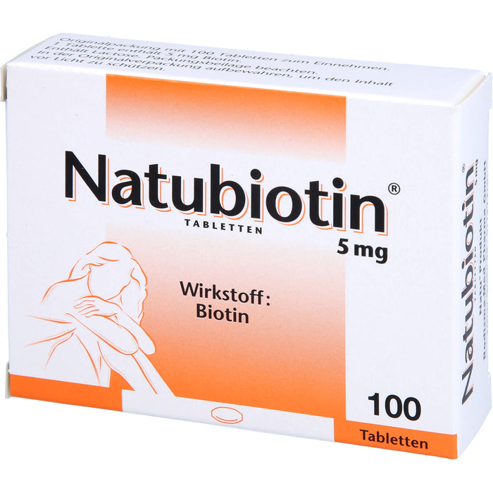 Natubiotin 5 mg Tabletten zur Vorbeugung eines Biotin-Mangels, 100 St. Tabletten