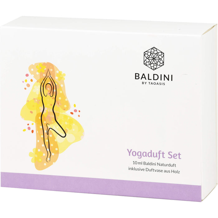 BALDINI Yogaduft Set 10 ml Naturduft inklusive Duftvase aus Holz, 1 St. Set