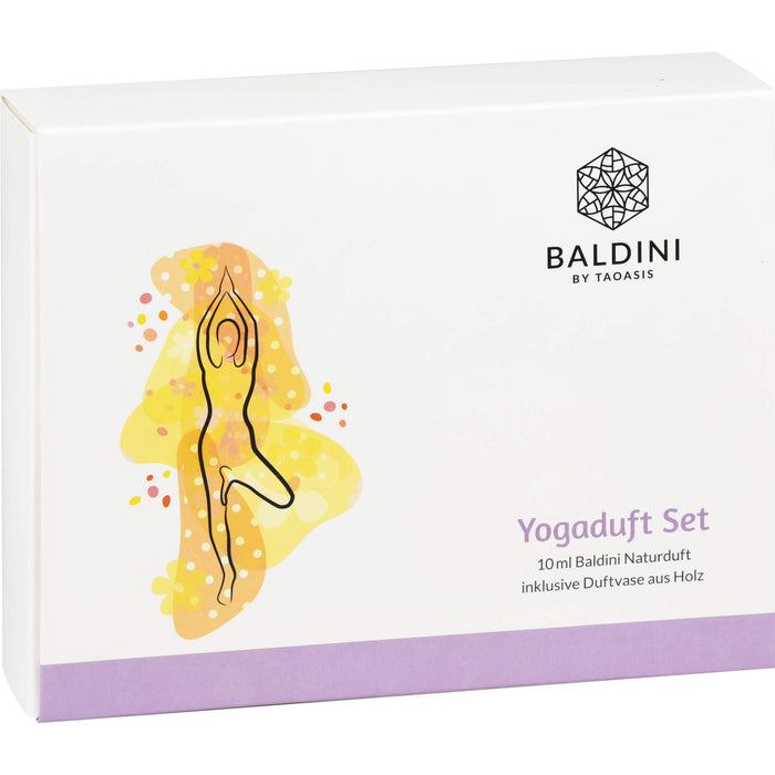 BALDINI Yogaduft Set 10 ml Naturduft inklusive Duftvase aus Holz, 1 St. Set