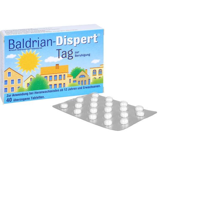 Baldrian-Dispert Tag Tabletten zur Beruhigung, 40 St. Tabletten