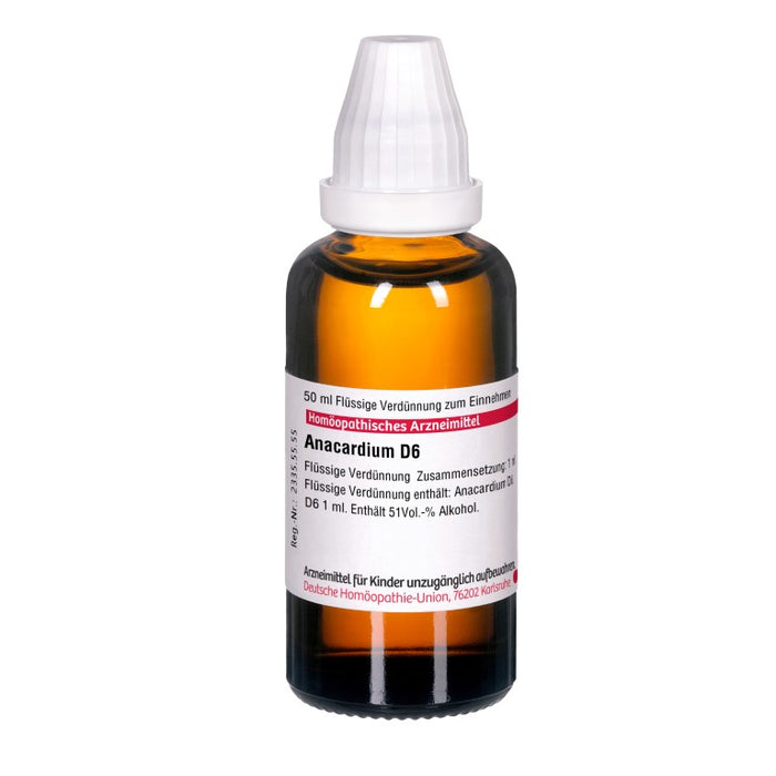 Anacardium D6 DHU Dilution, 50 ml Lösung
