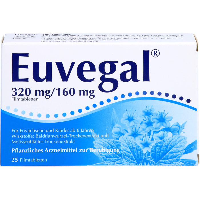 Euvegal 320 mg / 160 mg Filmtabletten zur Beruhigung, 25 St. Tabletten