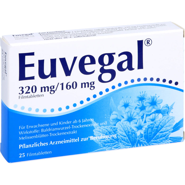 Euvegal 320 mg / 160 mg Filmtabletten zur Beruhigung, 25 St. Tabletten