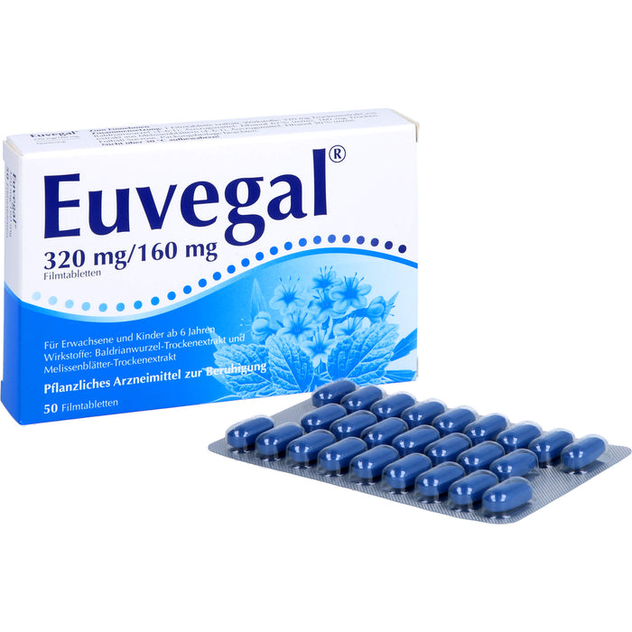 Euvegal 320 mg / 160 mg, Filmtabletten zur Beruhigung, 50 St. Tabletten