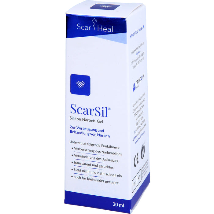 ScarSil Silikon Narben-Gel zur Vorbeugung und Behandlung von Narben, 30 ml Gel