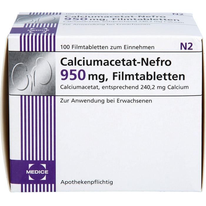 Calciumacetat-Nefro 950mg, Filmtabletten, 100 St FTA