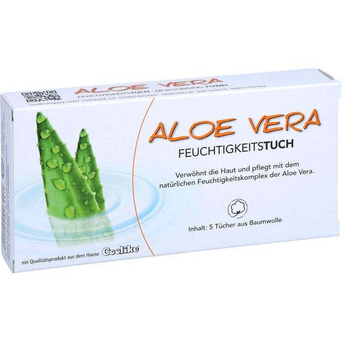 Coolike Aloe Vera Feuchtigkeitstuch verwöhnt die Haut, 5 St. Tücher