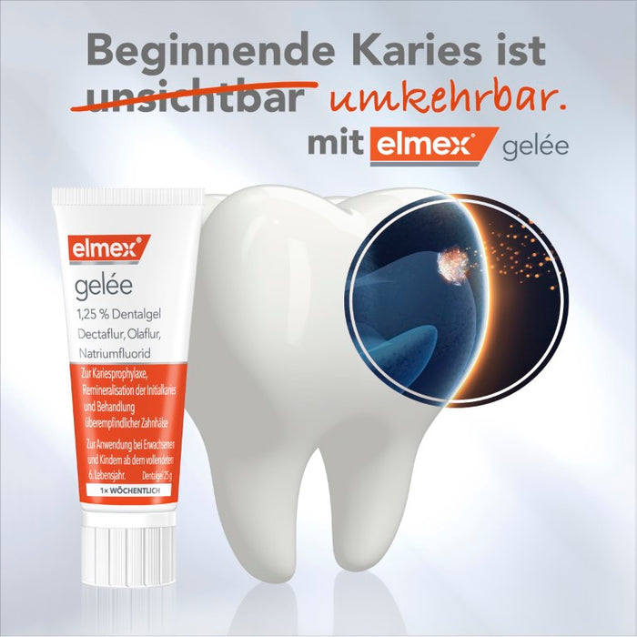 elmex gelée Fluorid Zahnpasta zum Schutz vor Karies und schmerzempfindlichen Zähnen, 25 g Gel