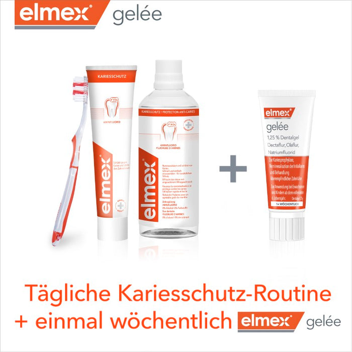 elmex gelée Fluorid Zahnpasta zum Schutz vor Karies und schmerzempfindlichen Zähnen, 25 g Gel