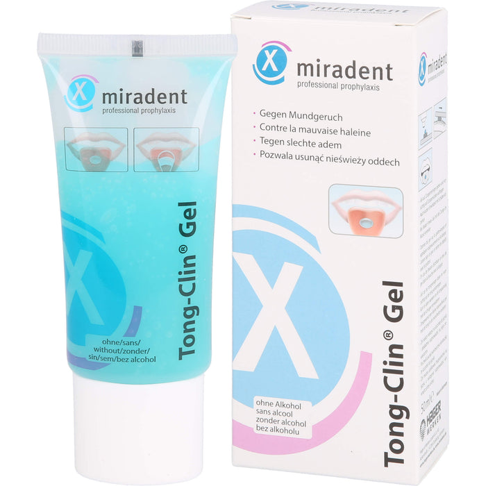 Miradent Tong Clin Gel Zungenreinigungsgel gegen Mundgeruch, 50 ml Gel